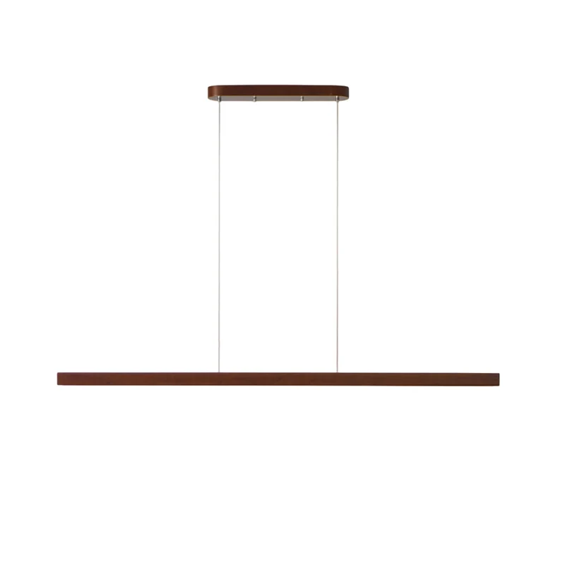 LED Hanglamp Hout Lineair Warm Licht Eettafel Kookeiland Minimalistisch Japandi Design Verstelbaar Snoer Balklamp | Sansoti