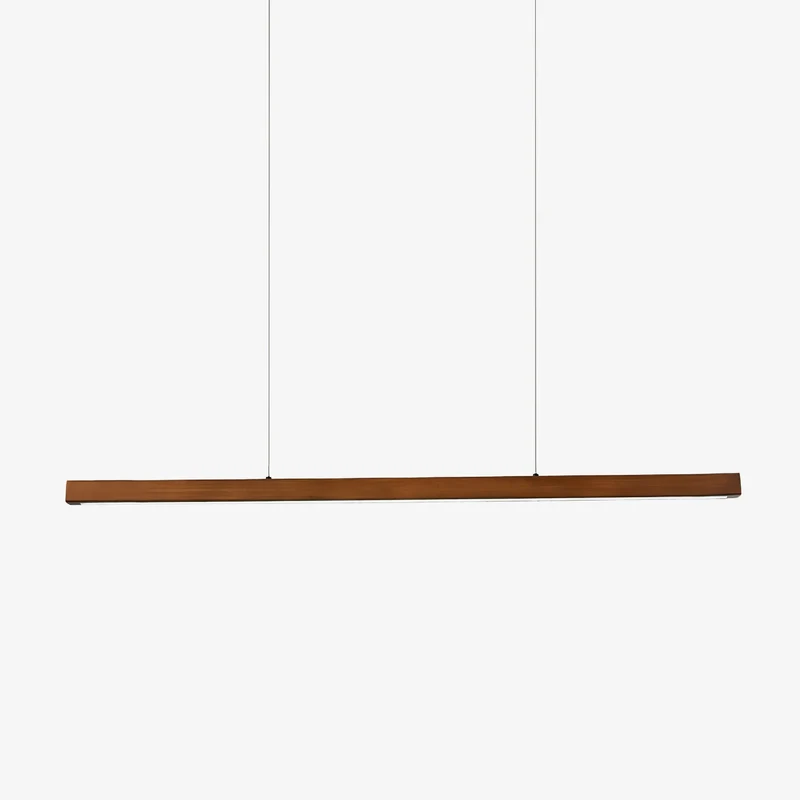 LED Hanglamp Hout Lineair Warm Licht Eettafel Kookeiland Minimalistisch Japandi Design Verstelbaar Snoer Balklamp | Sansoti