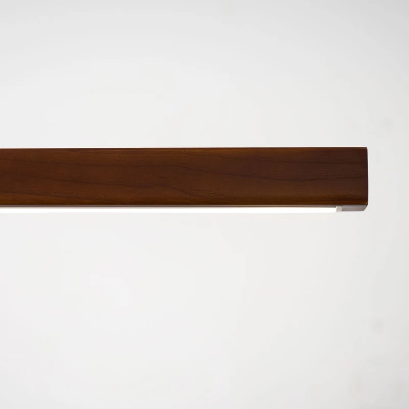LED Hanglamp Hout Lineair Warm Licht Eettafel Kookeiland Minimalistisch Japandi Design Verstelbaar Snoer Balklamp | Sansoti