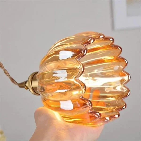 Hanglamp Glas E27 Amber Tulpvorm Retro Eettafel Woonkamer Hal Vintage Glazen Hanglamp Sfeerverlichting | Sansoti