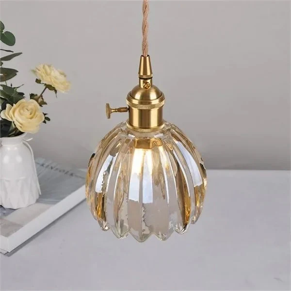 Hanglamp Glas E27 Amber Tulpvorm Retro Eettafel Woonkamer Hal Vintage Glazen Hanglamp Sfeerverlichting | Sansoti