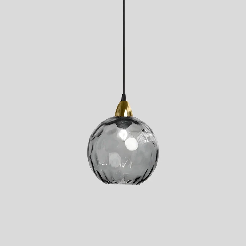 Hanglamp Glas E26 20 cm Grijs Eettafel Woonkamer Slaapkamer Rookglas Bollamp Pendellamp Sfeerverlichting | Sansoti