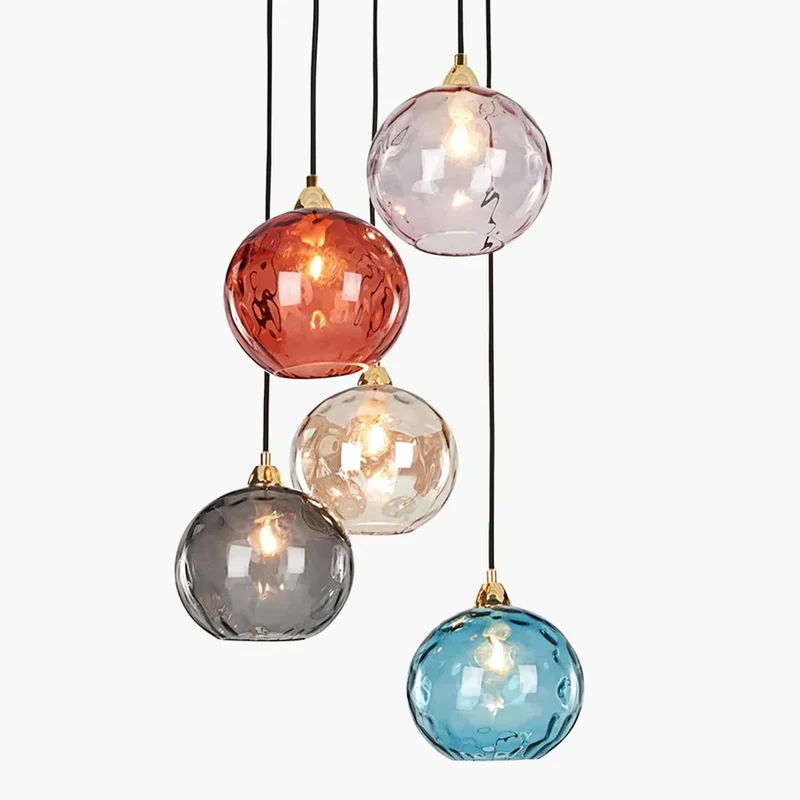 Hanglamp Glas E26 20 cm Grijs Eettafel Woonkamer Slaapkamer Rookglas Bollamp Pendellamp Sfeerverlichting | Sansoti