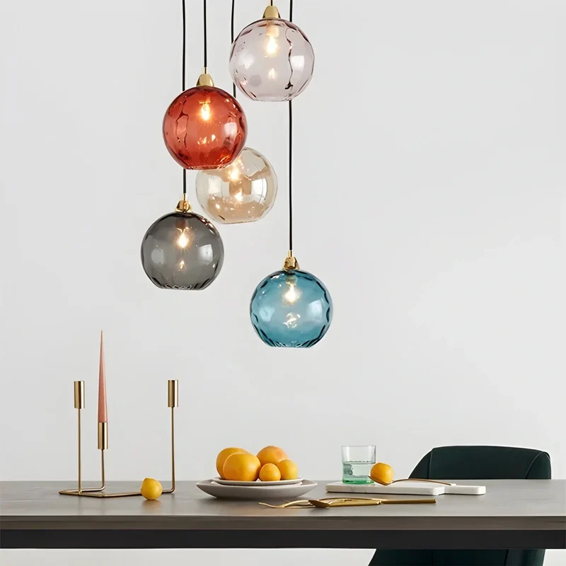 Hanglamp Glas E26 20 cm Grijs Eettafel Woonkamer Slaapkamer Rookglas Bollamp Pendellamp Sfeerverlichting | Sansoti