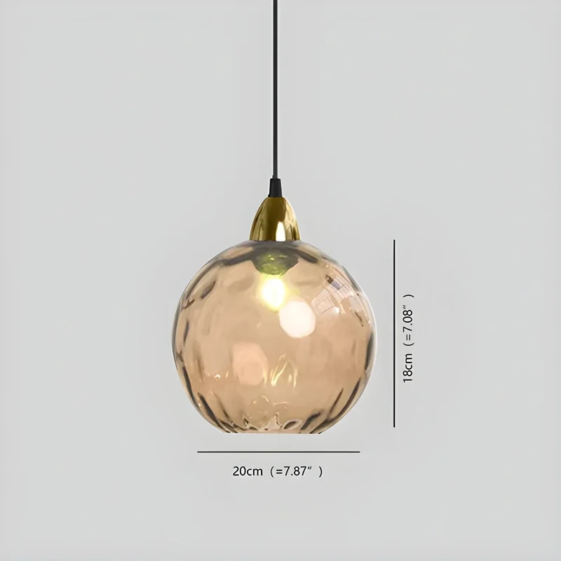 Hanglamp Glas E26 20 cm Grijs Eettafel Woonkamer Slaapkamer Rookglas Bollamp Pendellamp Sfeerverlichting | Sansoti