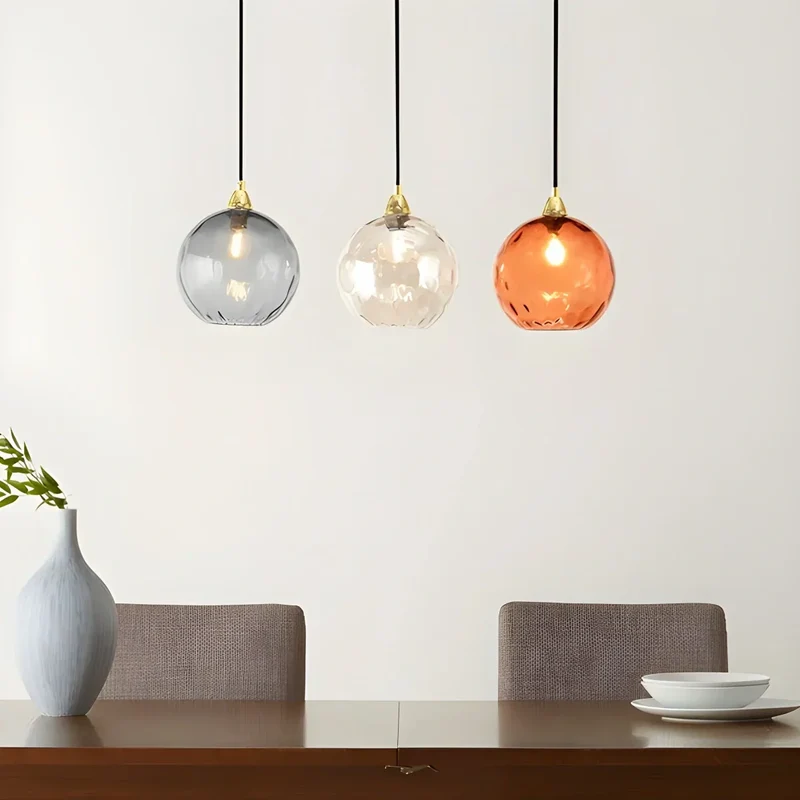 Hanglamp Glas E26 20 cm Grijs Eettafel Woonkamer Slaapkamer Rookglas Bollamp Pendellamp Sfeerverlichting | Sansoti