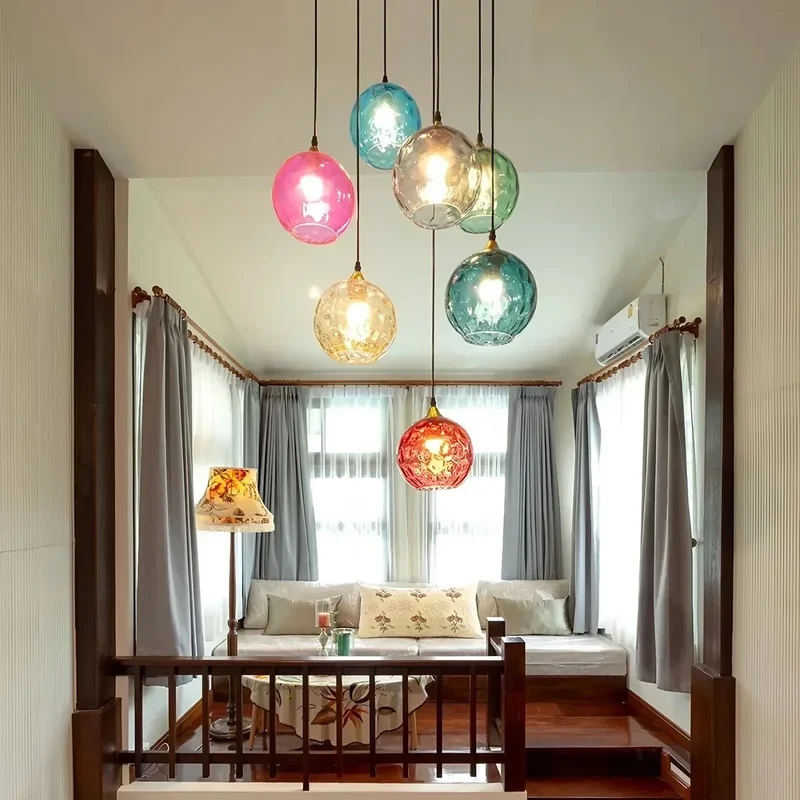 Hanglamp Glas E26 20 cm Grijs Eettafel Woonkamer Slaapkamer Rookglas Bollamp Pendellamp Sfeerverlichting | Sansoti