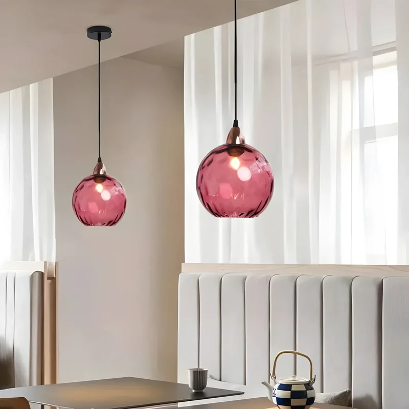 Hanglamp Glas E26 20 cm Grijs Eettafel Woonkamer Slaapkamer Rookglas Bollamp Pendellamp Sfeerverlichting | Sansoti