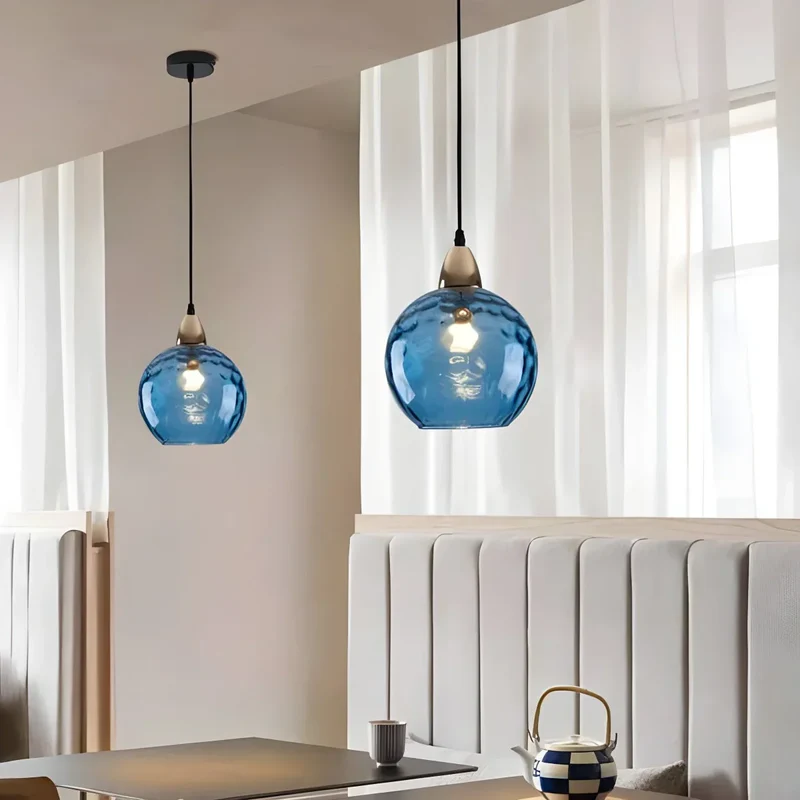 Hanglamp Glas E26 20 cm Grijs Eettafel Woonkamer Slaapkamer Rookglas Bollamp Pendellamp Sfeerverlichting | Sansoti