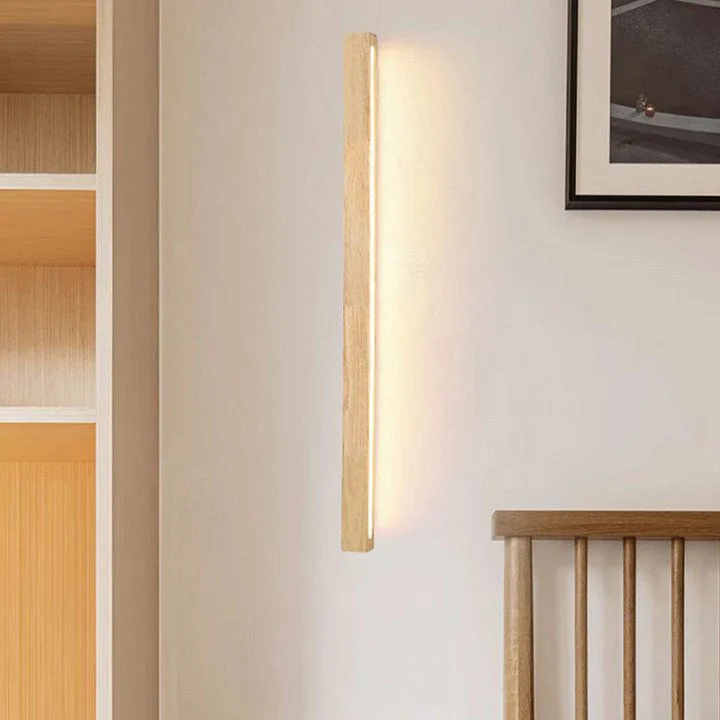 LED Wandlamp Hout Lineair Warm Wit Badkamer Slaapkamer Wandverlichting Modern Minimalistisch Lichtbalk | Sansoti