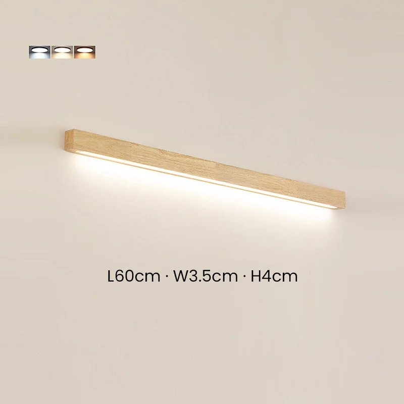 LED Wandlamp Hout Lineair Warm Wit Badkamer Slaapkamer Wandverlichting Modern Minimalistisch Lichtbalk | Sansoti