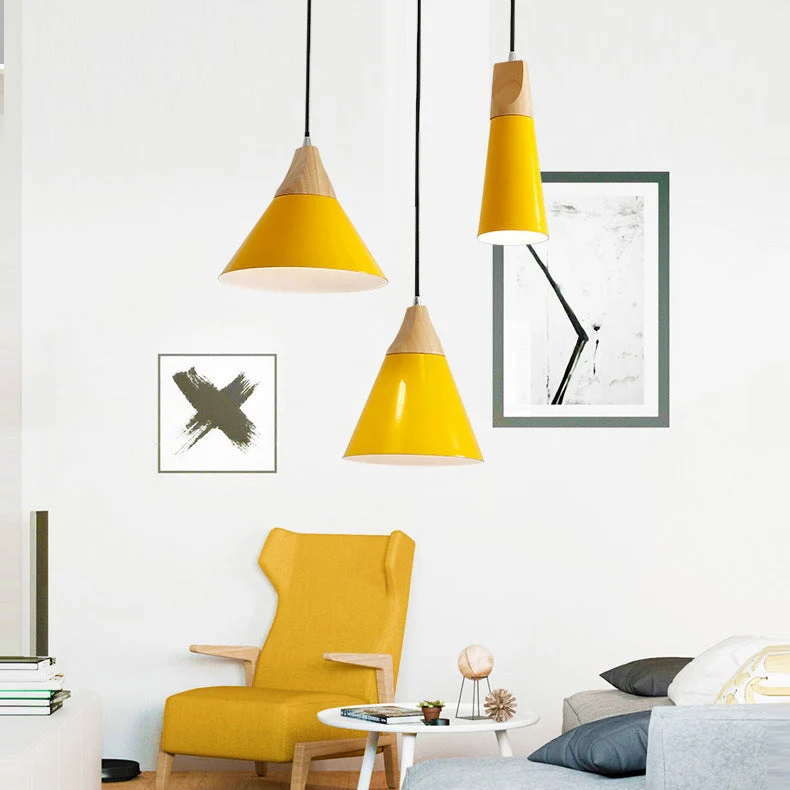 Hanglamp Hout Aluminium E27 Kleurrijk Eetkamer Woonkamer Keuken Designlamp Modern | Sansoti
