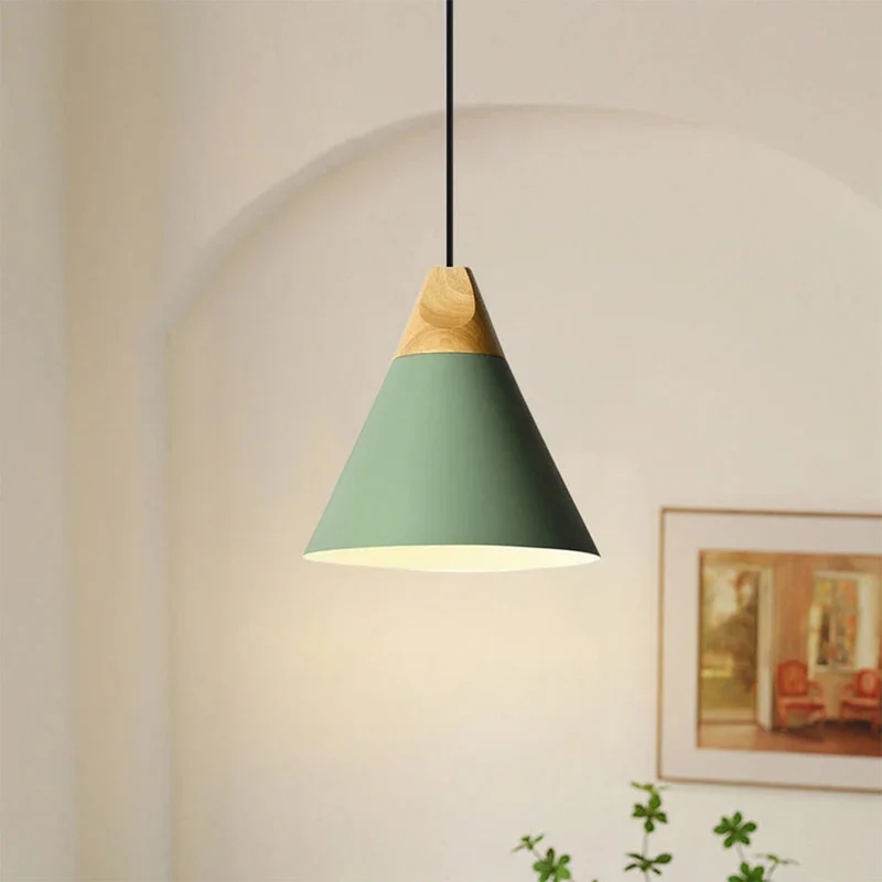 Hanglamp Hout Aluminium E27 Kleurrijk Eetkamer Woonkamer Keuken Designlamp Modern | Sansoti