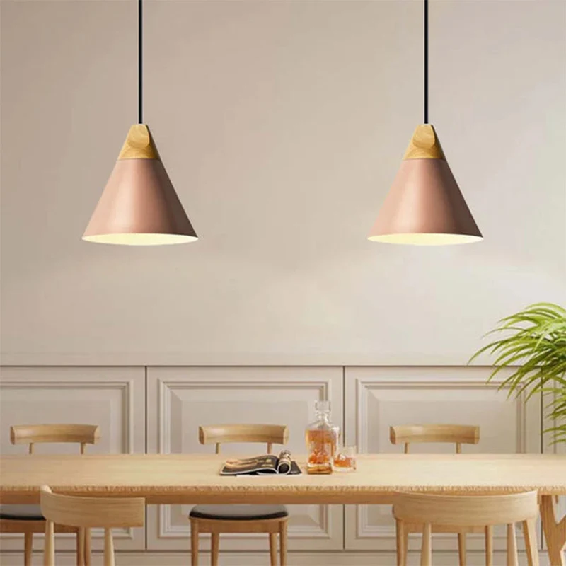 Hanglamp Hout Aluminium E27 Kleurrijk Eetkamer Woonkamer Keuken Designlamp Modern | Sansoti