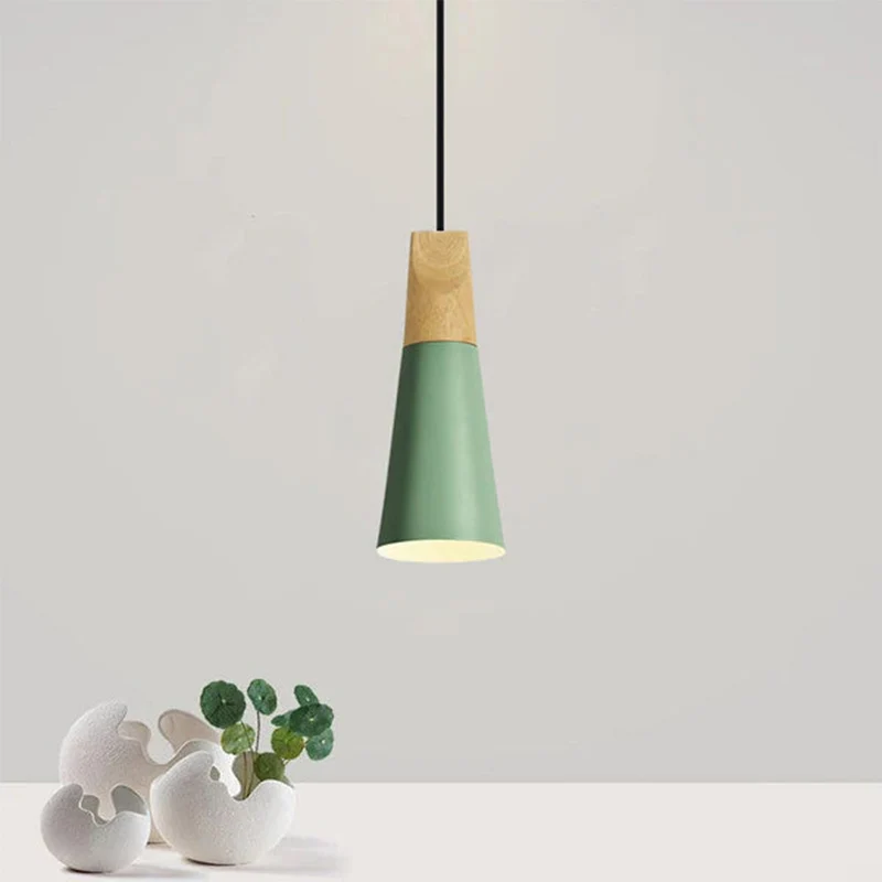 Hanglamp Hout Aluminium E27 Kleurrijk Eetkamer Woonkamer Keuken Designlamp Modern | Sansoti