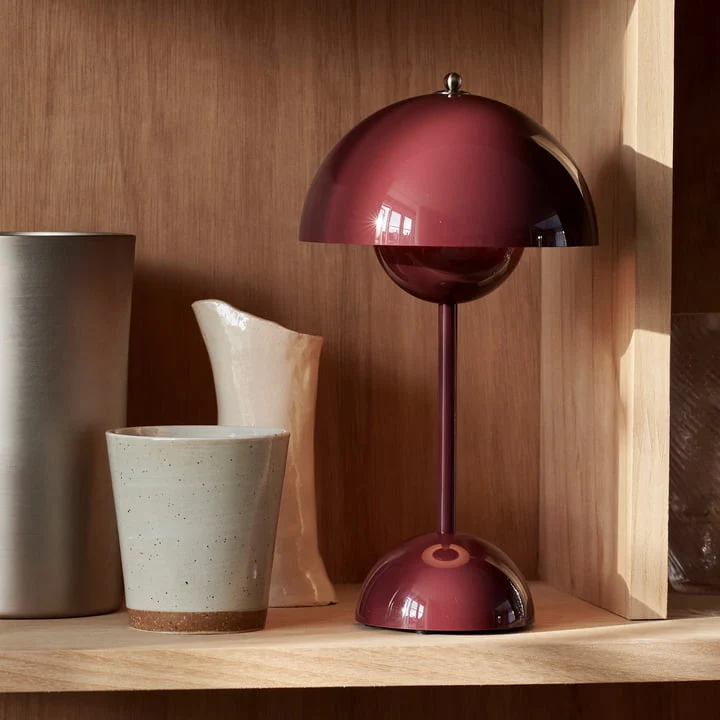 Tafellamp paddenstoel LED USB oplaadbaar draadloos nachtkastje bureau sfeerlicht interieur | Sansoti