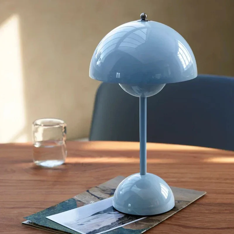 Tafellamp paddenstoel LED USB oplaadbaar draadloos nachtkastje bureau sfeerlicht interieur | Sansoti