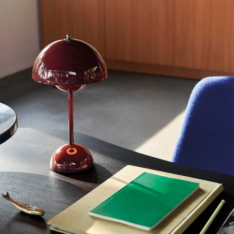 Tafellamp paddenstoel LED USB oplaadbaar draadloos nachtkastje bureau sfeerlicht interieur | Sansoti