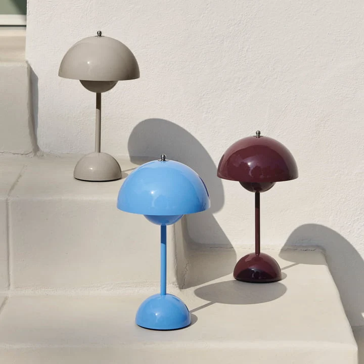 Tafellamp paddenstoel LED USB oplaadbaar draadloos nachtkastje bureau sfeerlicht interieur | Sansoti
