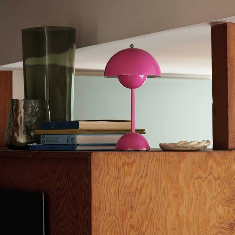 Tafellamp paddenstoel LED USB oplaadbaar draadloos nachtkastje bureau sfeerlicht interieur | Sansoti