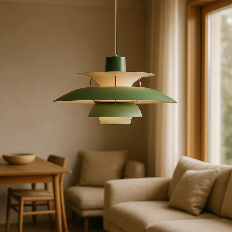 Hanglamp Metaal E27 Groen Eettafel Woonkamer Gelaagde Designlamp Scandinavische Hanglamp Sfeerverlichting Interieur | Sansoti