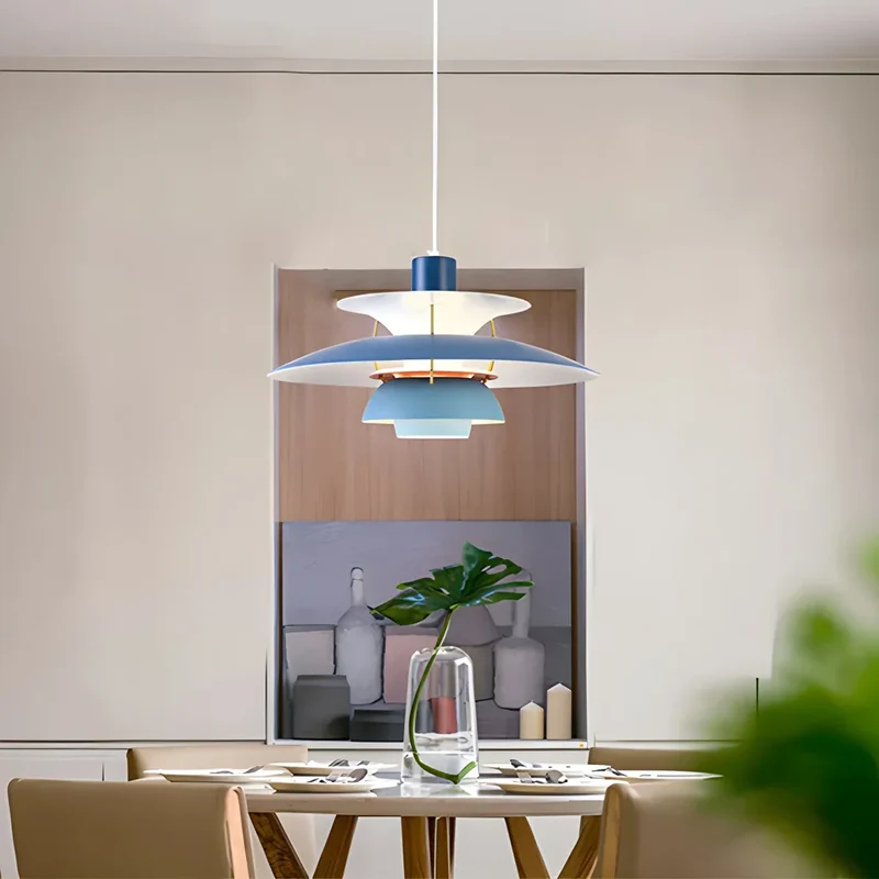 Hanglamp Metaal E27 Groen Eettafel Woonkamer Gelaagde Designlamp Scandinavische Hanglamp Sfeerverlichting Interieur | Sansoti