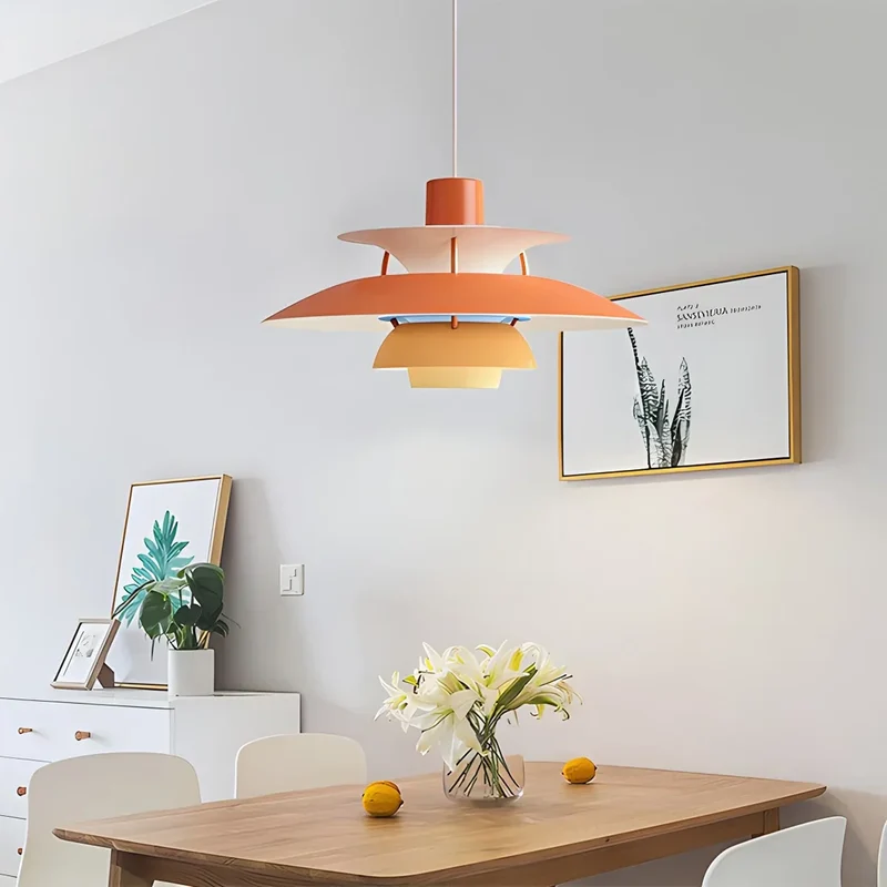 Hanglamp Metaal E27 Groen Eettafel Woonkamer Gelaagde Designlamp Scandinavische Hanglamp Sfeerverlichting Interieur | Sansoti