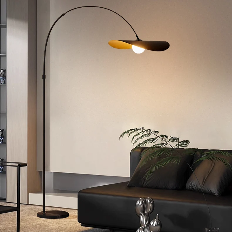 Boog Vloerlamp LED IJzer Acryl Zwart Woonkamer Leeshoek Staande Lamp Minimalistisch Wabi Sabi Booglamp Modern Interieur | Sansoti