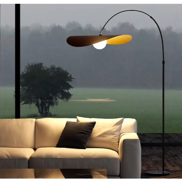Boog Vloerlamp LED IJzer Acryl Zwart Woonkamer Leeshoek Staande Lamp Minimalistisch Wabi Sabi Booglamp Modern Interieur | Sansoti