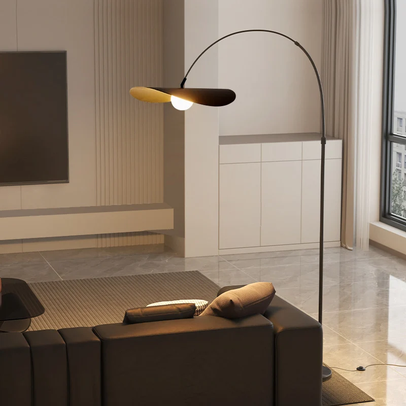 Boog Vloerlamp LED IJzer Acryl Zwart Woonkamer Leeshoek Staande Lamp Minimalistisch Wabi Sabi Booglamp Modern Interieur | Sansoti