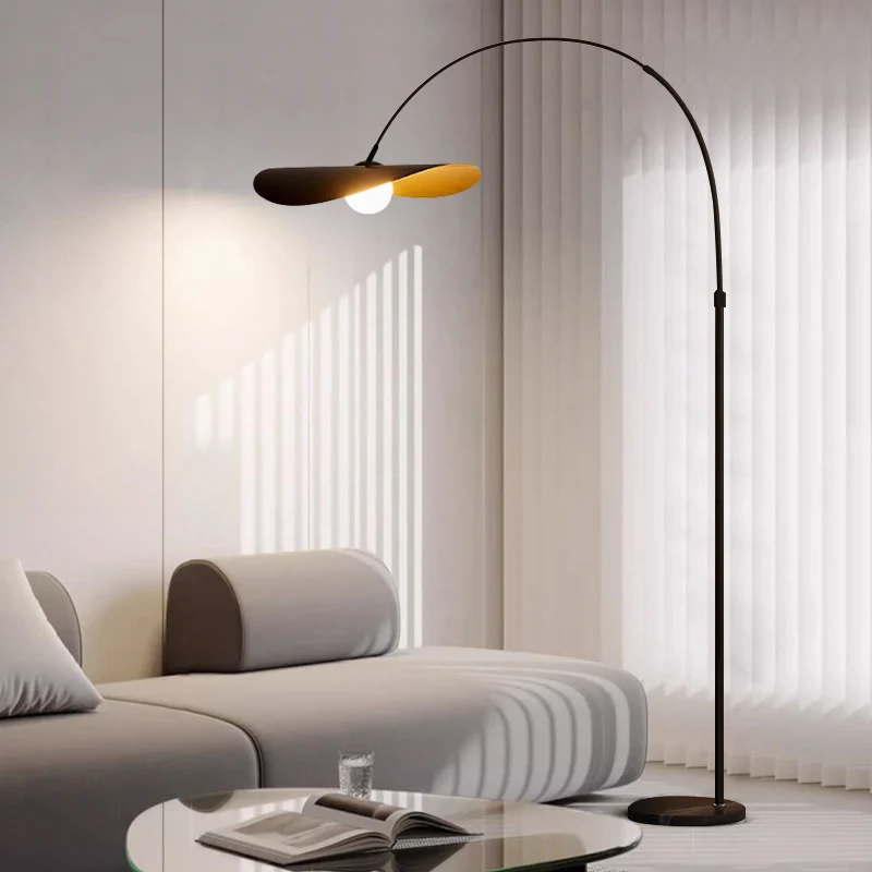 Boog Vloerlamp LED IJzer Acryl Zwart Woonkamer Leeshoek Staande Lamp Minimalistisch Wabi Sabi Booglamp Modern Interieur | Sansoti