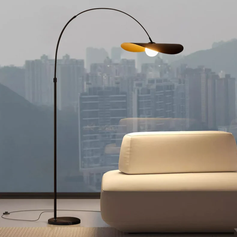 Boog Vloerlamp LED IJzer Acryl Zwart Woonkamer Leeshoek Staande Lamp Minimalistisch Wabi Sabi Booglamp Modern Interieur | Sansoti