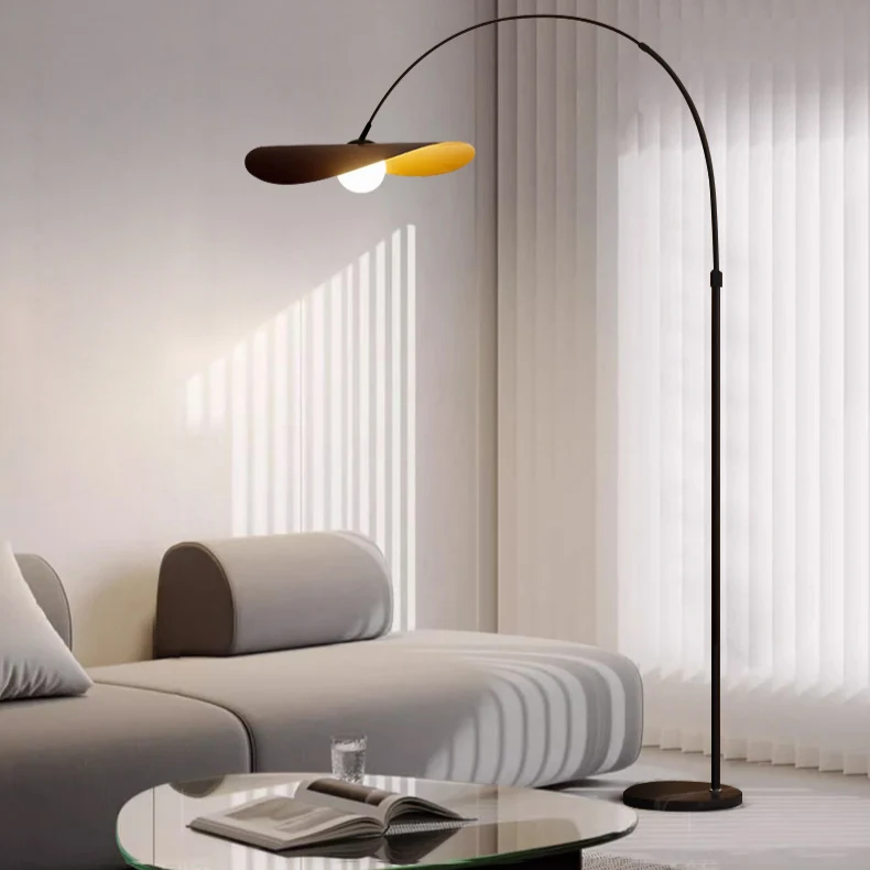 Boog Vloerlamp LED IJzer Acryl Zwart Woonkamer Leeshoek Staande Lamp Minimalistisch Wabi Sabi Booglamp Modern Interieur | Sansoti