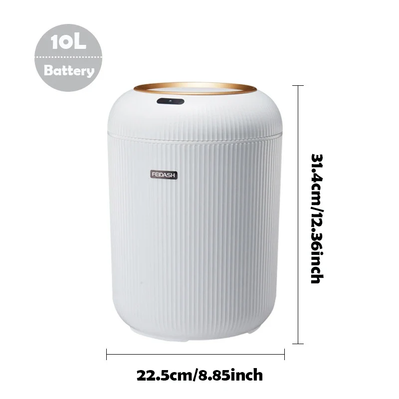 Prullenbak Sensor Automatisch 10L Wit Groen Zwart Houten Poten Woonkamer Badkamer 0,3s Infrarood Deksel Slimme Vuilnisbak Keuken | Sansoti