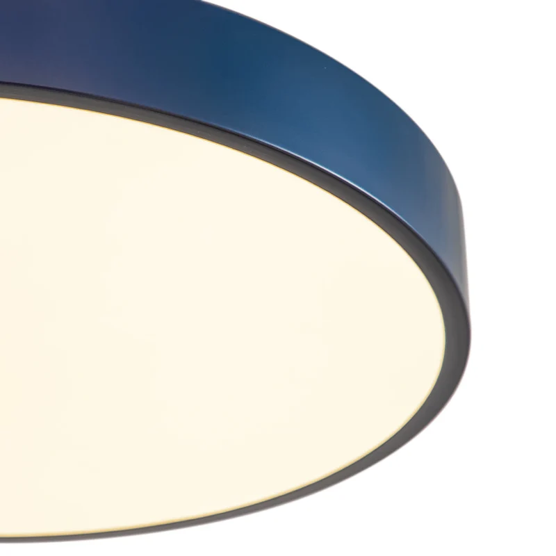 LED Plafondlamp Rond Blauw Messing 40cm 24W Dimbaar 5 Kleurtemperaturen Slaapkamer Keuken Woonkamer Entree Coastal Semi Flush Mount | Sansoti