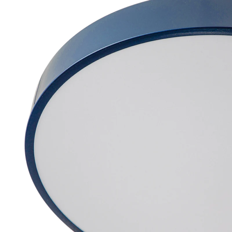 LED Plafondlamp Rond Blauw Messing 40cm 24W Dimbaar 5 Kleurtemperaturen Slaapkamer Keuken Woonkamer Entree Coastal Semi Flush Mount | Sansoti