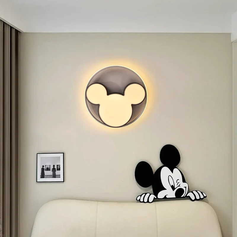 Kinderkamer Plafondlamp LED Zwart Wit 45cm 52cm Dimbaar Afstandsbediening Slaapkamer Woonkamer Speelkamer Aluminium Acryl Muisdesign | Sansoti
