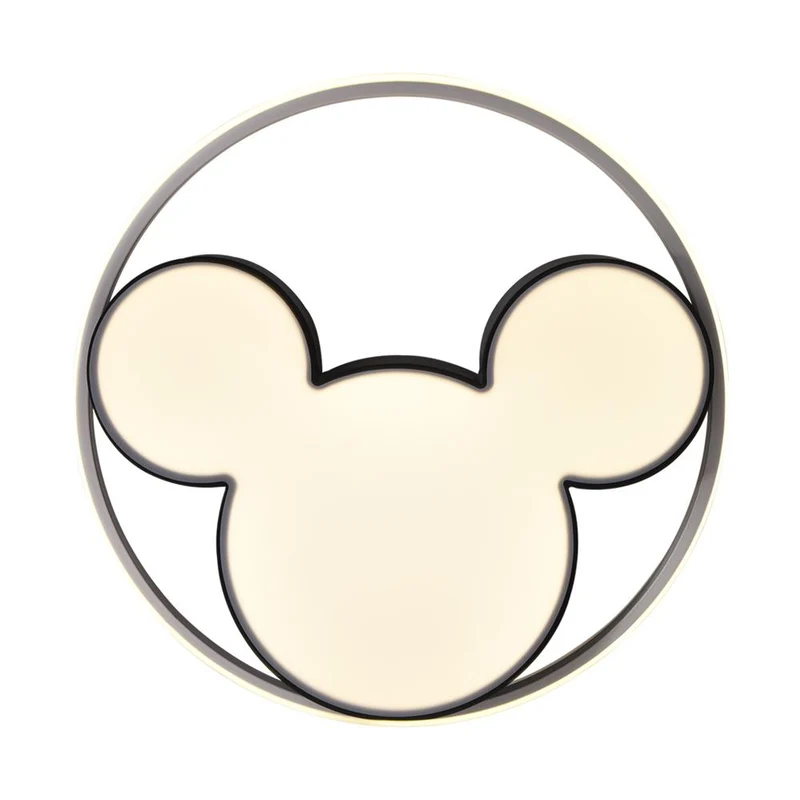 Kinderkamer Plafondlamp LED Zwart Wit 45cm 52cm Dimbaar Afstandsbediening Slaapkamer Woonkamer Speelkamer Aluminium Acryl Muisdesign | Sansoti