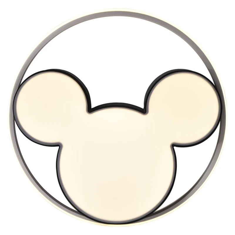 Kinderkamer Plafondlamp LED Zwart Wit 45cm 52cm Dimbaar Afstandsbediening Slaapkamer Woonkamer Speelkamer Aluminium Acryl Muisdesign | Sansoti