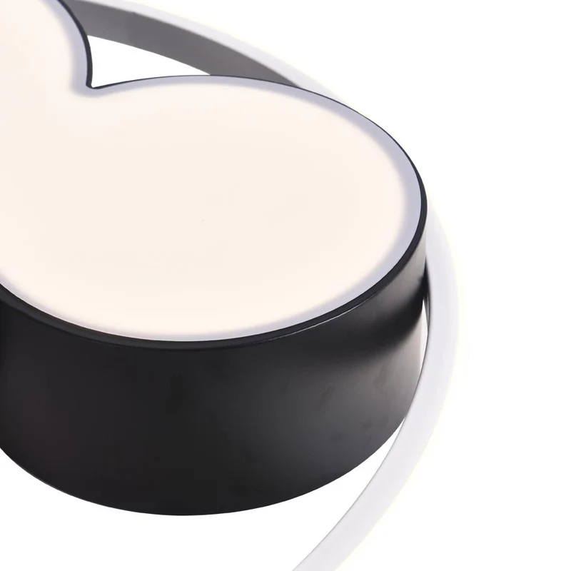 Kinderkamer Plafondlamp LED Zwart Wit 45cm 52cm Dimbaar Afstandsbediening Slaapkamer Woonkamer Speelkamer Aluminium Acryl Muisdesign | Sansoti