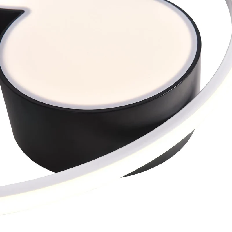 Kinderkamer Plafondlamp LED Zwart Wit 45cm 52cm Dimbaar Afstandsbediening Slaapkamer Woonkamer Speelkamer Aluminium Acryl Muisdesign | Sansoti