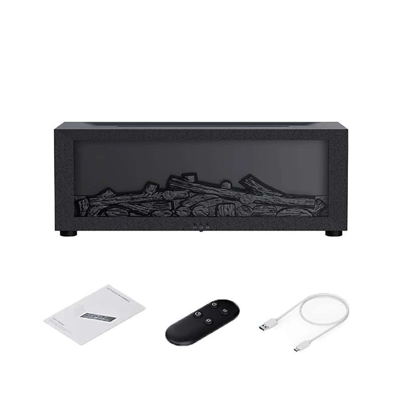 Open Haard Luchtbevochtiger Vlam 150ml 7 Kleuren Aroma Diffuser Afstandsbediening Slaapkamer Woonkamer Geurverspreider Timer | Sansoti
