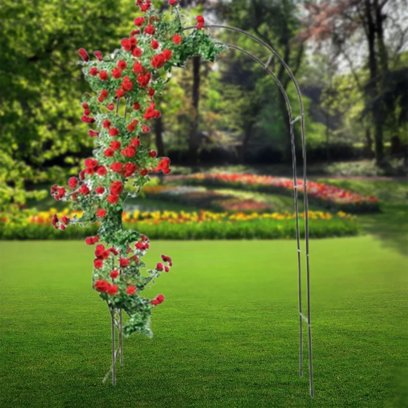 Metalen Tuinboog 240x140cm IJzer Klimplanten Rozen Bruiloft Boog Tuin Prieel DIY Rozenboog Wijnstok Pergola Buitendecoratie | Sansoti