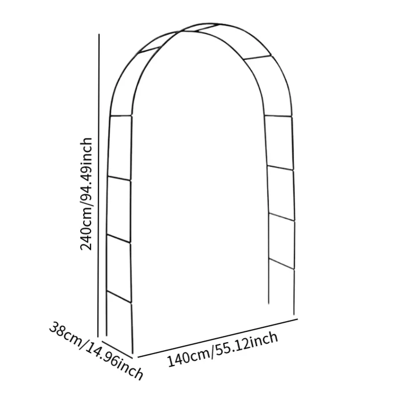Metalen Tuinboog 240x140cm IJzer Klimplanten Rozen Bruiloft Boog Tuin Prieel DIY Rozenboog Wijnstok Pergola Buitendecoratie | Sansoti