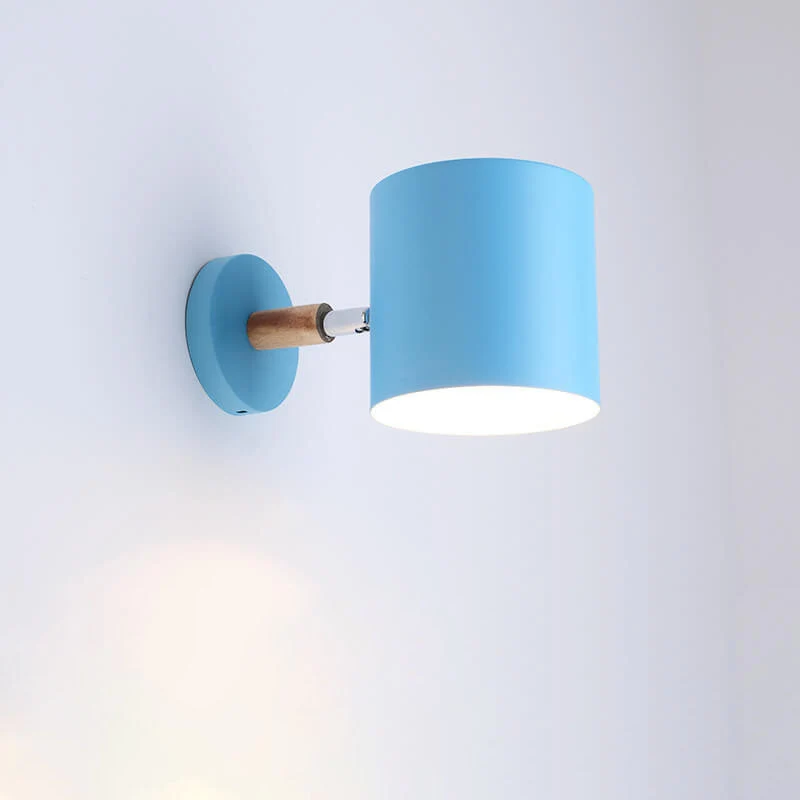 Wandlamp Metaal Hout Verstelbaar Slaapkamer Woonkamer Scandinavisch Macaronkleur E27 Bedlamp Muurlamp | Sansoti