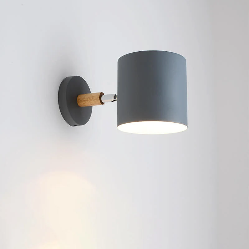 Wandlamp Metaal Hout Verstelbaar Slaapkamer Woonkamer Scandinavisch Macaronkleur E27 Bedlamp Muurlamp | Sansoti