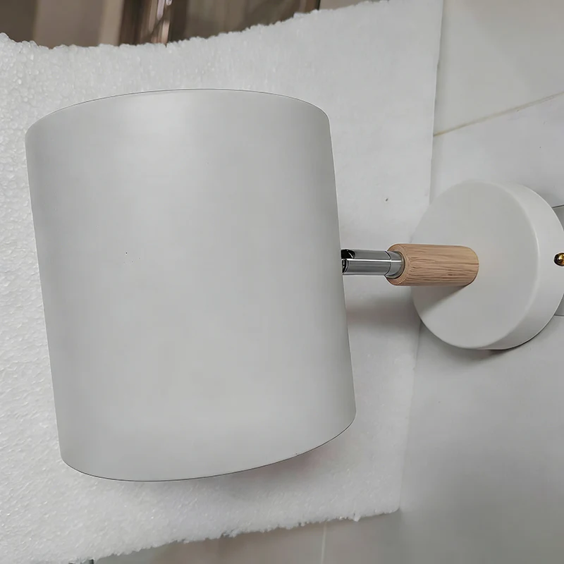 Wandlamp Metaal Hout Verstelbaar Slaapkamer Woonkamer Scandinavisch Macaronkleur E27 Bedlamp Muurlamp | Sansoti