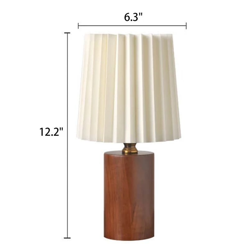 Tafellamp Geplooide Kap Hout Stof 31cm Slaapkamer Woonkamer Nachtkastlamp Bureaulamp Scandinavisch Japandi Retro USB E26 | Sansoti
