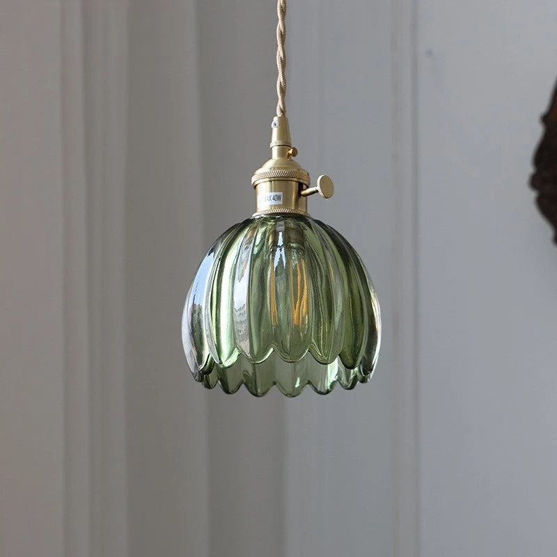 Japanse glazen hanglamp E27 glas transparant eetkamer bar verlichting minimalistisch design ribbelglas keuken hanglamp | Sansoti