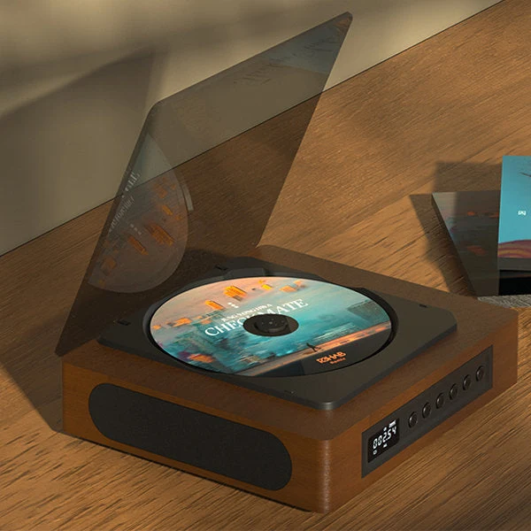 Retro CD Speler Bluetooth Vintage Muziekspeler Met FM Radio En LCD Display | Sansoti